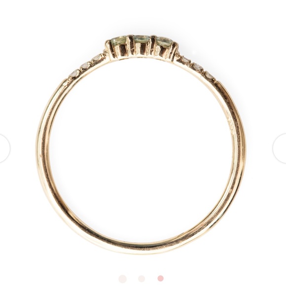 Jennie Kwon - Three Green Sapphire Equilibrium Ring (like new) - Picture 4 of 13